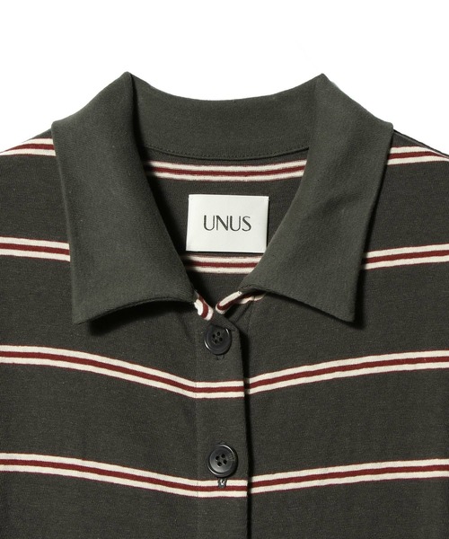 UNUS(ユナス)の「UNUS / Multi Border Polo Maxi Dress(ワンピース・レディース・チャコールアッシュ/キナリ・FREE)」の9枚目の写真