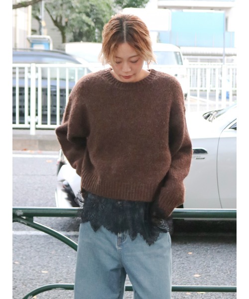 Ungrid(アングリッド)の「レースデザインロングスリーブTee(Tシャツ/カットソー・レディース・ブラック/オフホワイト・FREE)」の15枚目の写真