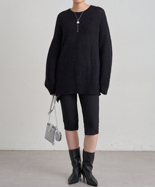 LOUNGEDRESS(ラウンジドレス)の「《ウエストゴム》カットジョーゼットハーフパンツ 秋服(その他パンツ・レディース・ブラック・FREE)」の6枚目の写真