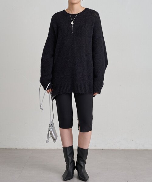 LOUNGEDRESS(ラウンジドレス)の「《ウエストゴム》カットジョーゼットハーフパンツ 秋服(その他パンツ・レディース・ブラック・FREE)」の7枚目の写真