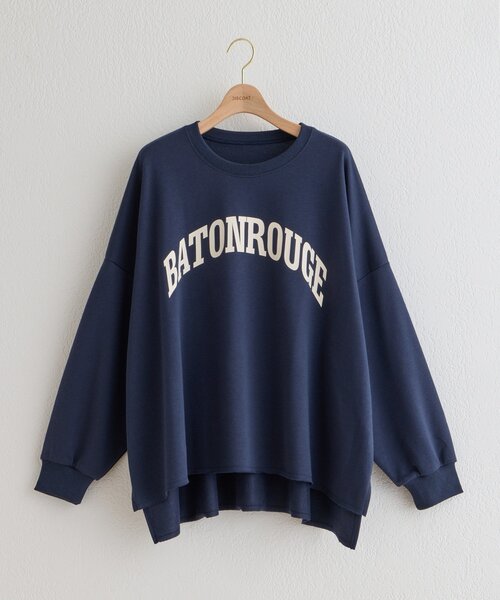 DISCOAT(ディスコート)の「【WEB限定】カレッジロゴミニ裏毛プルオーバー(Tシャツ/カットソー・レディース・ブラウン/ライトグレー/ネイビー・FREE)」の3枚目の写真