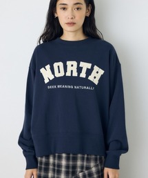 カレッジワッペンロゴ裏毛トップス 秋服 冬服 春服 スウェット トレーナー アメカジ