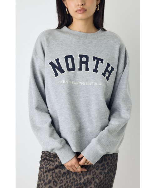 AZUL by moussy(アズールバイマウジー)の「カレッジワッペンロゴ裏毛トップス 秋服 冬服 春服 スウェット トレーナー アメカジ(スウェット・レディース・ネイビー/ボルドー/杢グレー・FREE)」の10枚目の写真