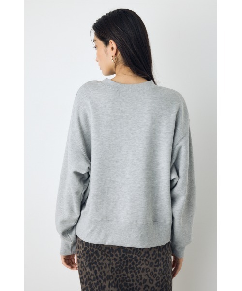 AZUL by moussy(アズールバイマウジー)の「カレッジワッペンロゴ裏毛トップス 秋服 冬服 春服 スウェット トレーナー アメカジ(スウェット・レディース・ネイビー/ボルドー/杢グレー・FREE)」の12枚目の写真