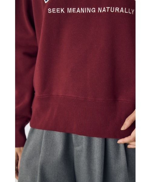 AZUL by moussy(アズールバイマウジー)の「カレッジワッペンロゴ裏毛トップス 秋服 冬服 春服 スウェット トレーナー アメカジ(スウェット・レディース・ネイビー/ボルドー/杢グレー・FREE)」の6枚目の写真