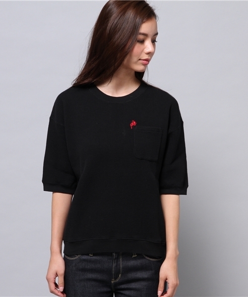 HYSTERIC GLAMOUR（ヒステリックグラマー）の「DEVIL WOMAN刺繍 ポケ付SW（スウェット・レディース・ネイビー/トップグレー/ブラック・FREE）」の7枚目の写真