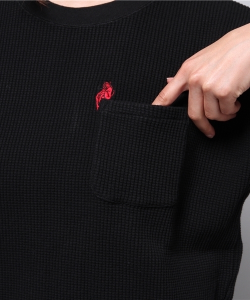 HYSTERIC GLAMOUR（ヒステリックグラマー）の「DEVIL WOMAN刺繍 ポケ付SW（スウェット・レディース・ネイビー/トップグレー/ブラック・FREE）」の12枚目の写真