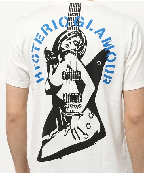 HYSTERIC GLAMOUR（ヒステリックグラマー）の「GUITAR GIRL pt T-SH（Tシャツ/カットソー・メンズ・ホワイト/ブラック・LARGE/MEDIUM/X-LARGE/SMALL）」の8枚目の写真