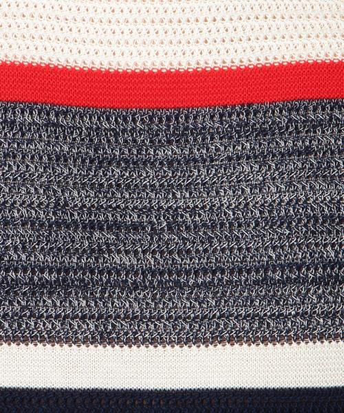 SHIPS JET BLUE（シップスジェットブルー）の「SHIPS JET BLUE: ランダムボーダー ショートスリーブ ニット■（ニット/セーター・メンズ・ホワイト/ダークグレー/ネイビー/オリーブ・SMALL/MEDIUM/LARGE）」の15枚目の写真