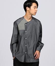 EN ROUTE | ENR ストライプノーカラーシャツ(シャツ/ブラウス)