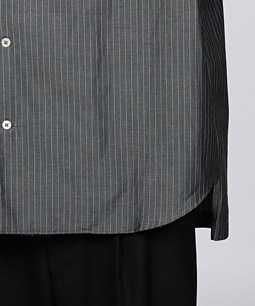 EN ROUTE（アンルート）の「ENR ストライプノーカラーシャツ（シャツ/ブラウス・メンズ・ダークグレー/コバルトブルー・1/2/3）」の9枚目の写真