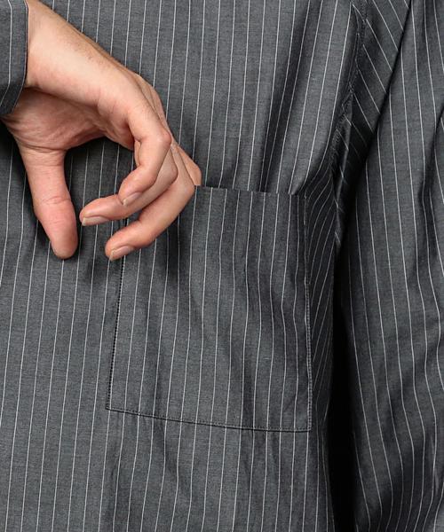 EN ROUTE（アンルート）の「ENR ストライプノーカラーシャツ（シャツ/ブラウス・メンズ・ダークグレー/コバルトブルー・1/2/3）」の11枚目の写真