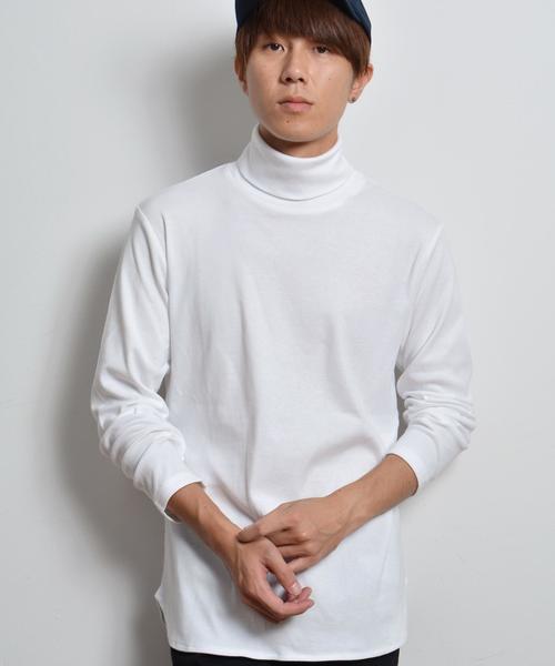 SHIPS JET BLUE（シップスジェットブルー）の「SHIPS JET BLUE: フライスアンダー タートルネックカットソー■（Tシャツ/カットソー・メンズ・ブラック/オフホワイト/チャコールグレー/ナチュラル・SMALL/LARGE/MEDIUM）」の2枚目の写真