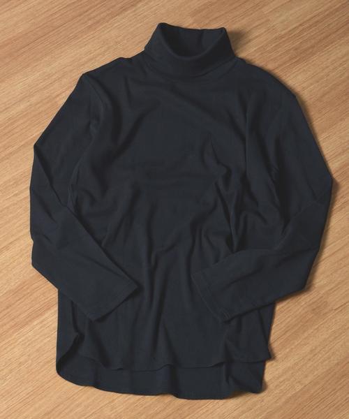 SHIPS JET BLUE（シップスジェットブルー）の「SHIPS JET BLUE: フライスアンダー タートルネックカットソー■（Tシャツ/カットソー・メンズ・ブラック/オフホワイト/チャコールグレー/ナチュラル・SMALL/LARGE/MEDIUM）」の3枚目の写真