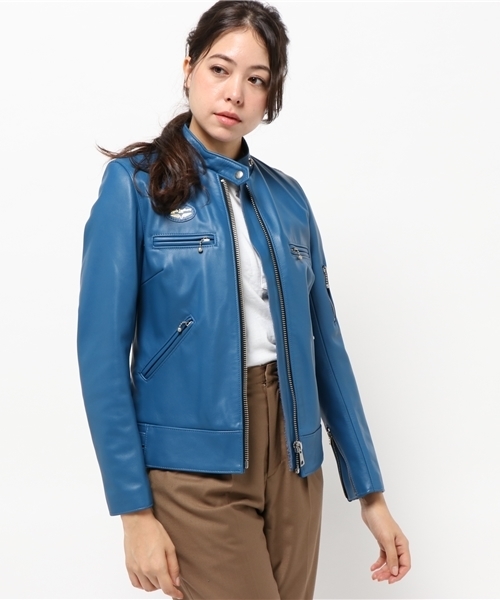 ヒステリックグラマー 本革　シングルライダースジャケット　レディース　牛革 ヒステリックグラマー 本革 シングルライダースジャケット レディース