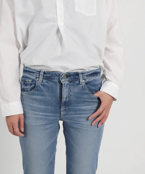 D.M.G.（ドミンゴ）の「[D.M.G. / ディーエムジー]　11ozストレッチデニム5Pアンクルスリムジーンズ（デニムパンツ・レディース・ライトインディゴブルー・L/M/SS/S）」の11枚目の写真