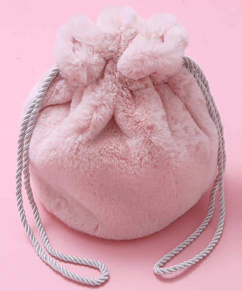 WC（ダブル シー）の「WC/ファー巾着バッグ（ショルダーバッグ・レディース・パープル/サックスブルー/ライトピンク/ブラック・FREE）」の4枚目の写真