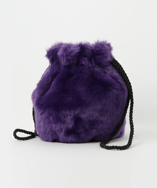 WC（ダブル シー）の「WC/ファー巾着バッグ（ショルダーバッグ・レディース・パープル/サックスブルー/ライトピンク/ブラック・FREE）」の5枚目の写真