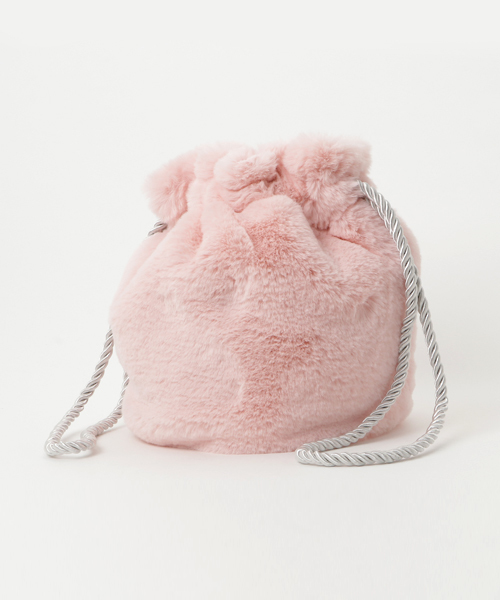 WC（ダブル シー）の「WC/ファー巾着バッグ（ショルダーバッグ・レディース・パープル/サックスブルー/ライトピンク/ブラック・FREE）」の6枚目の写真