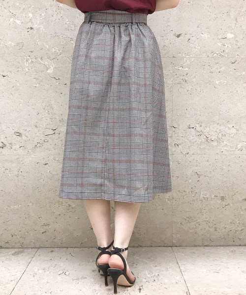 Cheek（チーク）の「フロント釦フレアーチェックスカート（スカート・レディース・ブルー/レッド・MEDIUM）」の11枚目の写真