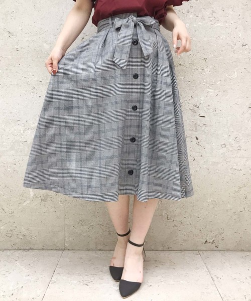 Cheek（チーク）の「フロント釦フレアーチェックスカート（スカート・レディース・ブルー/レッド・MEDIUM）」の14枚目の写真