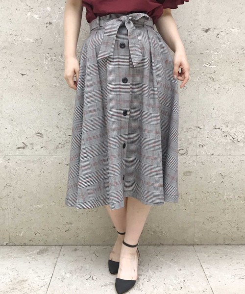 Cheek（チーク）の「フロント釦フレアーチェックスカート（スカート・レディース・ブルー/レッド・MEDIUM）」の15枚目の写真