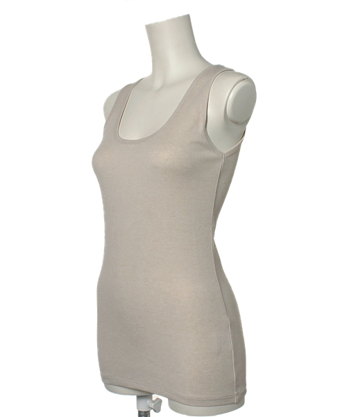 mystic（ミスティック）の「テレコタンク（タンクトップ・レディース・アイボリー/ベージュ/ホワイト/サンドベージュ/ブラック・ﾌﾘ-）」の11枚目の写真