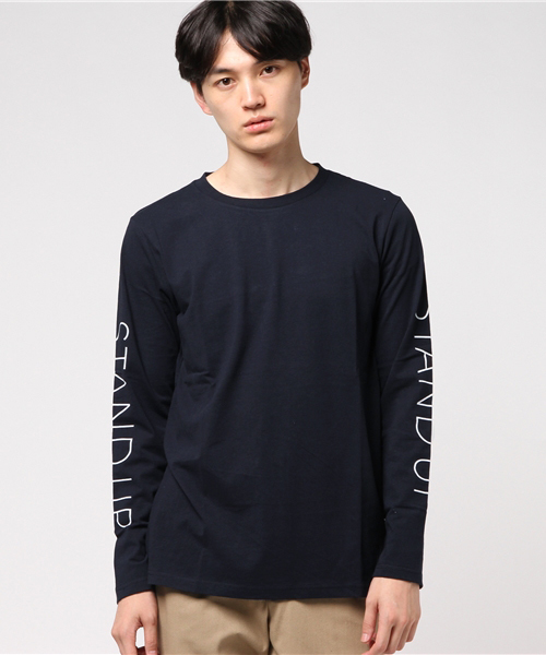 VENCEEXCHANGE（ヴァンスエクスチェンジ）の「袖プリントロンT                     （Tシャツ/カットソー・メンズ・オフホワイト/ライトグレー/ネイビー・MEDIUM/LARGE）」の3枚目の写真