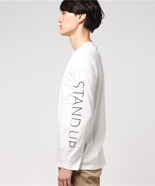 VENCEEXCHANGE（ヴァンスエクスチェンジ）の「袖プリントロンT                     （Tシャツ/カットソー・メンズ・オフホワイト/ライトグレー/ネイビー・MEDIUM/LARGE）」の4枚目の写真