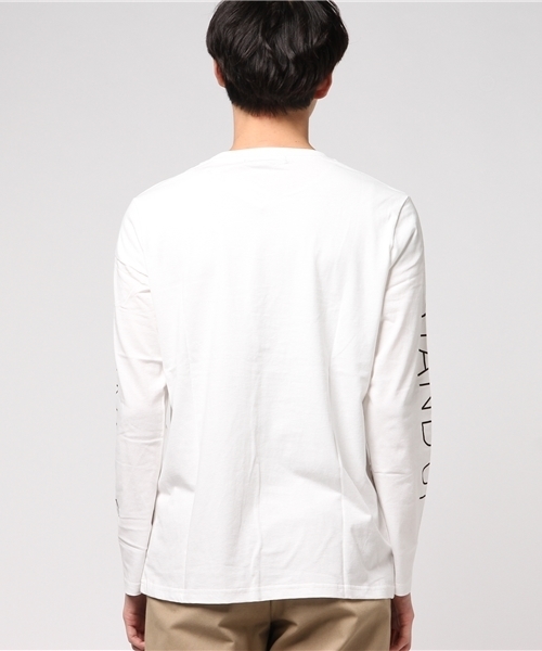 VENCEEXCHANGE（ヴァンスエクスチェンジ）の「袖プリントロンT                     （Tシャツ/カットソー・メンズ・オフホワイト/ライトグレー/ネイビー・MEDIUM/LARGE）」の5枚目の写真