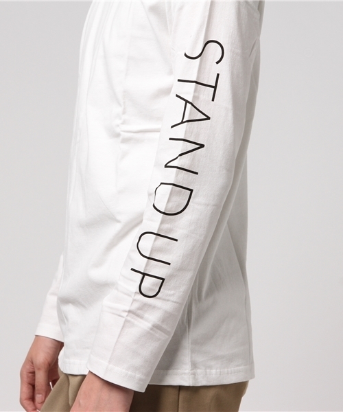 VENCEEXCHANGE（ヴァンスエクスチェンジ）の「袖プリントロンT                     （Tシャツ/カットソー・メンズ・オフホワイト/ライトグレー/ネイビー・MEDIUM/LARGE）」の7枚目の写真