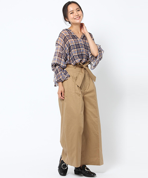 laboratory work(ラボラトリーワーク)の「シアーチェックブラウス(シャツ/ブラウス・レディース・イエロー系その他/ブルー系その他/ネイビー・MEDIUM)」の11枚目の写真