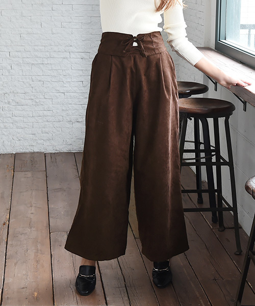 Luz Llena（ラズレナ）の「[コルセットベルト付き]フェイクスウェードパンツ（その他パンツ・レディース・ブラウン/ベージュ・MEDIUM）」の2枚目の写真