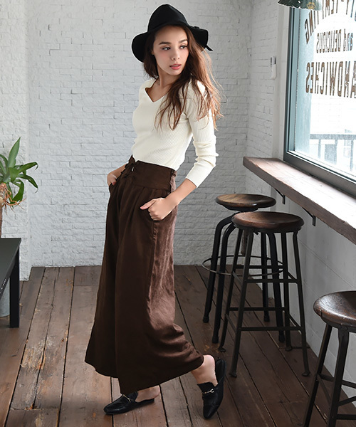 Luz Llena（ラズレナ）の「[コルセットベルト付き]フェイクスウェードパンツ（その他パンツ・レディース・ブラウン/ベージュ・MEDIUM）」の6枚目の写真