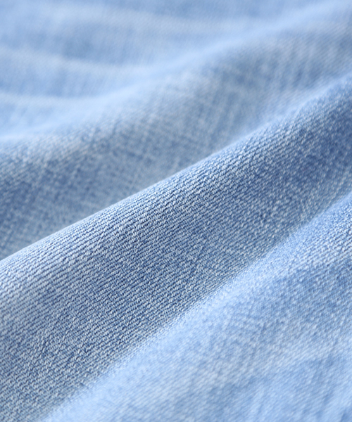 CUBE SUGAR(キューブシュガー)の「ストレッチデニムスリムストレートパンツ(デニムパンツ・レディース・インディゴブルー/サックスブルー・M/S)」の6枚目の写真