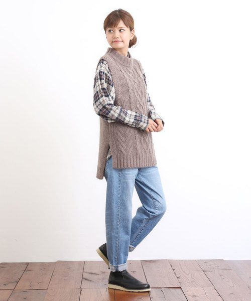 CUBE SUGAR(キューブシュガー)の「ストレッチデニムスリムストレートパンツ(デニムパンツ・レディース・インディゴブルー/サックスブルー・M/S)」の17枚目の写真