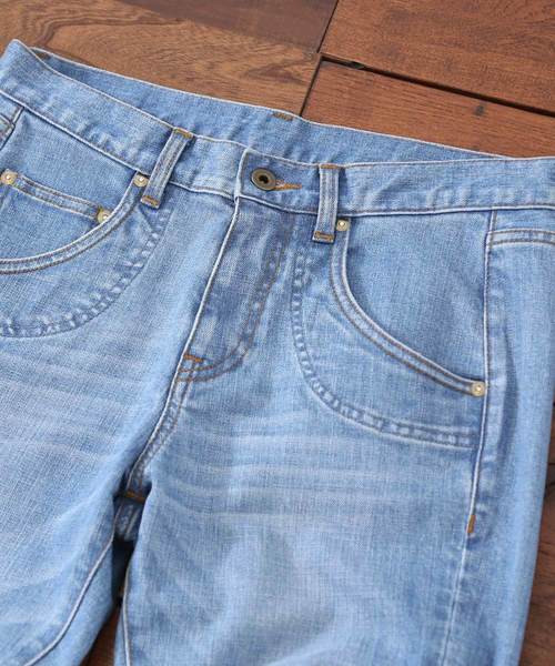 CUBE SUGAR(キューブシュガー)の「ストレッチデニムスリムストレートパンツ(デニムパンツ・レディース・インディゴブルー/サックスブルー・M/S)」の21枚目の写真