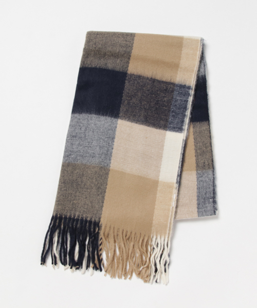 LBC(エルビーシー)の「ブロックチェックストール(ストール/ショール・レディース・レッド/ネイビー・FREE)」の6枚目の写真