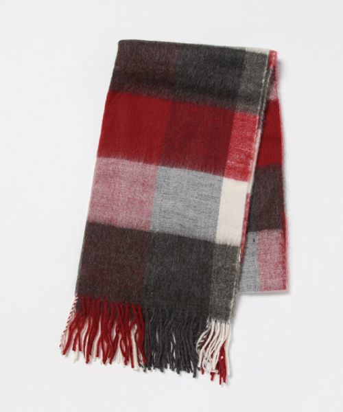 LBC(エルビーシー)の「ブロックチェックストール(ストール/ショール・レディース・レッド/ネイビー・FREE)」の5枚目の写真