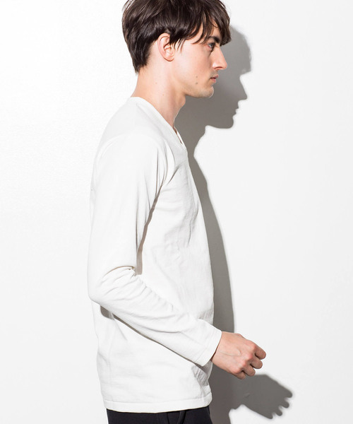 CDM BY CARPEDIEM（シーディーエムバイカルペディエム）の「CDM BY CARPEDIEM(シーディーエム バイ カルペディエム)ヘヴィ天竺ロング 半袖Tシャツ　MADE IN JAPAN（Tシャツ/カットソー・メンズ・ホワイト/ブラック/カーキ・SMALL/MEDIUM/LARGE）」の11枚目の写真
