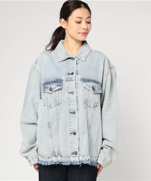 PUNYUS（プニュズ）の「デニムジャケット（デニムジャケット・レディース・レッド/インディゴブルー/ライトインディゴブルー・4/3）」の4枚目の写真