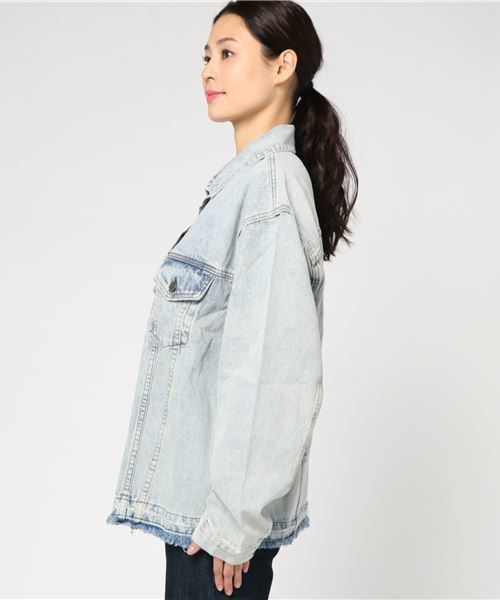 PUNYUS（プニュズ）の「デニムジャケット（デニムジャケット・レディース・レッド/インディゴブルー/ライトインディゴブルー・4/3）」の5枚目の写真