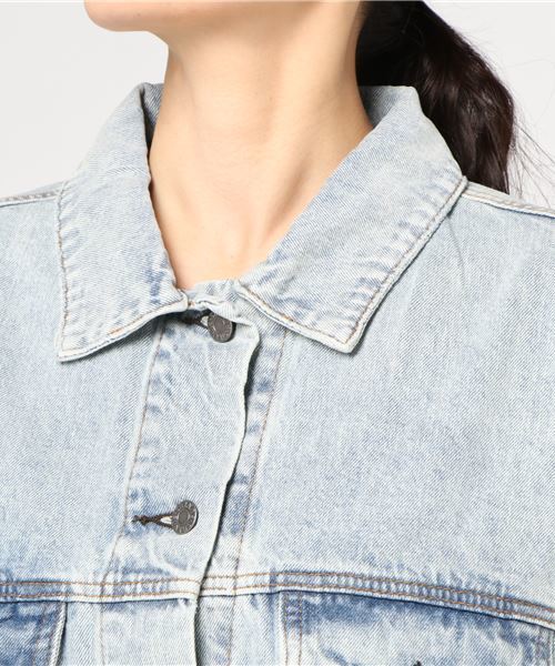 PUNYUS（プニュズ）の「デニムジャケット（デニムジャケット・レディース・レッド/インディゴブルー/ライトインディゴブルー・4/3）」の7枚目の写真