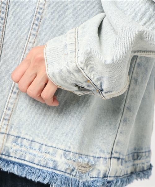 PUNYUS（プニュズ）の「デニムジャケット（デニムジャケット・レディース・レッド/インディゴブルー/ライトインディゴブルー・4/3）」の8枚目の写真