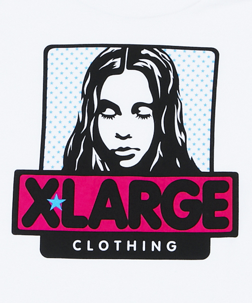 X-girl(エックスガール)の「X-girl× XLARGE OG FACE S/S TEE(Tシャツ/カットソー・レディース・ホワイト/ブラック/ネイビー・1/2)」の6枚目の写真