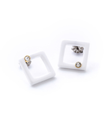 Lanterna（ランテルナ）の「【Lanterna/ランテルナ】Acrylic 1Stone Posts - Square（ピアス（両耳用））」