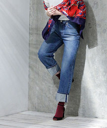 SOMETHING | 【WEB限定】SOMETHING/BASIC PIPED STRAIGHT(デニムパンツ)