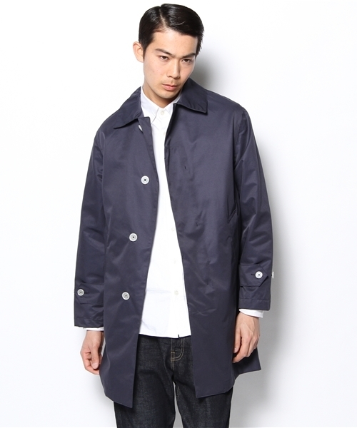 BEAUTY&YOUTH UNITED ARROWS（ビューティーアンドユースユナイテッドアローズ）の「BY TC/ツイル 3レイヤー ステンカラーコート (OC)◆（ステンカラーコート・メンズ・ライトグレー/オレンジ/ケリー/ネイビー・SMALL/MEDIUM/LARGE/X-LARGE）」の3枚目の写真