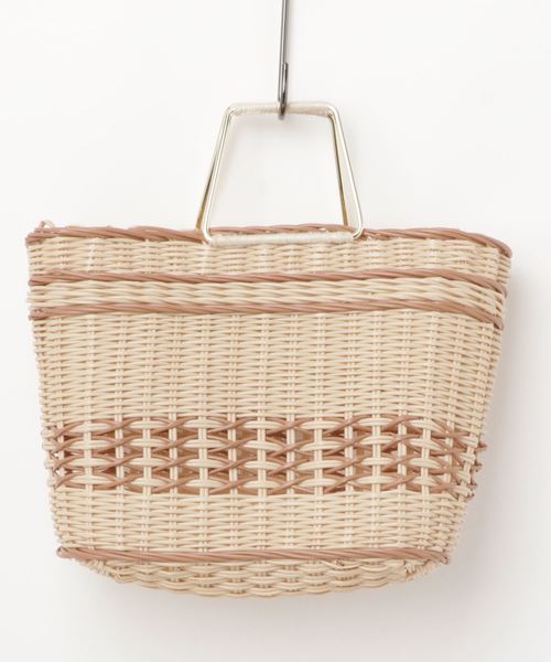 LE VERNIS（ル・ベルニ）の「メタルハンドルPPトート（かごバッグ・レディース・ブラック/ベージュ/オレンジ・FREE）」の6枚目の写真