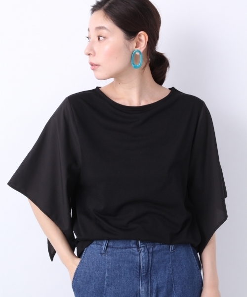 LEPSIM（レプシィム）の「フハクスリーブキリカエプルオーバーSS　784401（Tシャツ/カットソー・レディース・ブラック/パープル/オフホワイト/グレイッシュベージュ・FREE）」の3枚目の写真